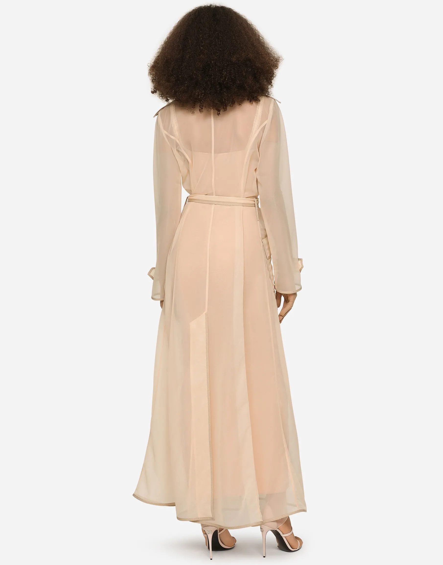 KIM DOLCE&GABBANA Marquisette trench coat with belt
