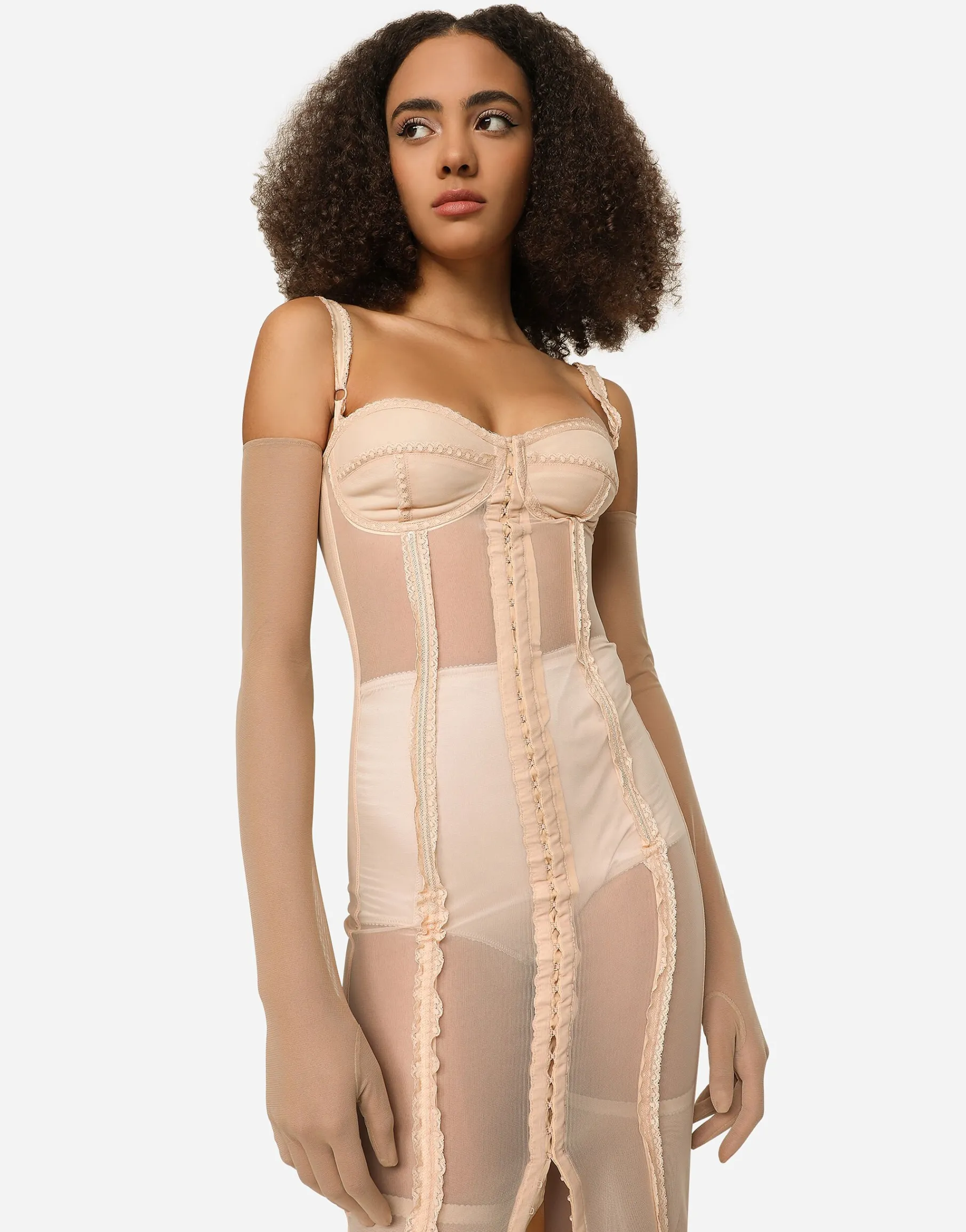 KIM DOLCE&GABBANA Marquisette calf-length dress