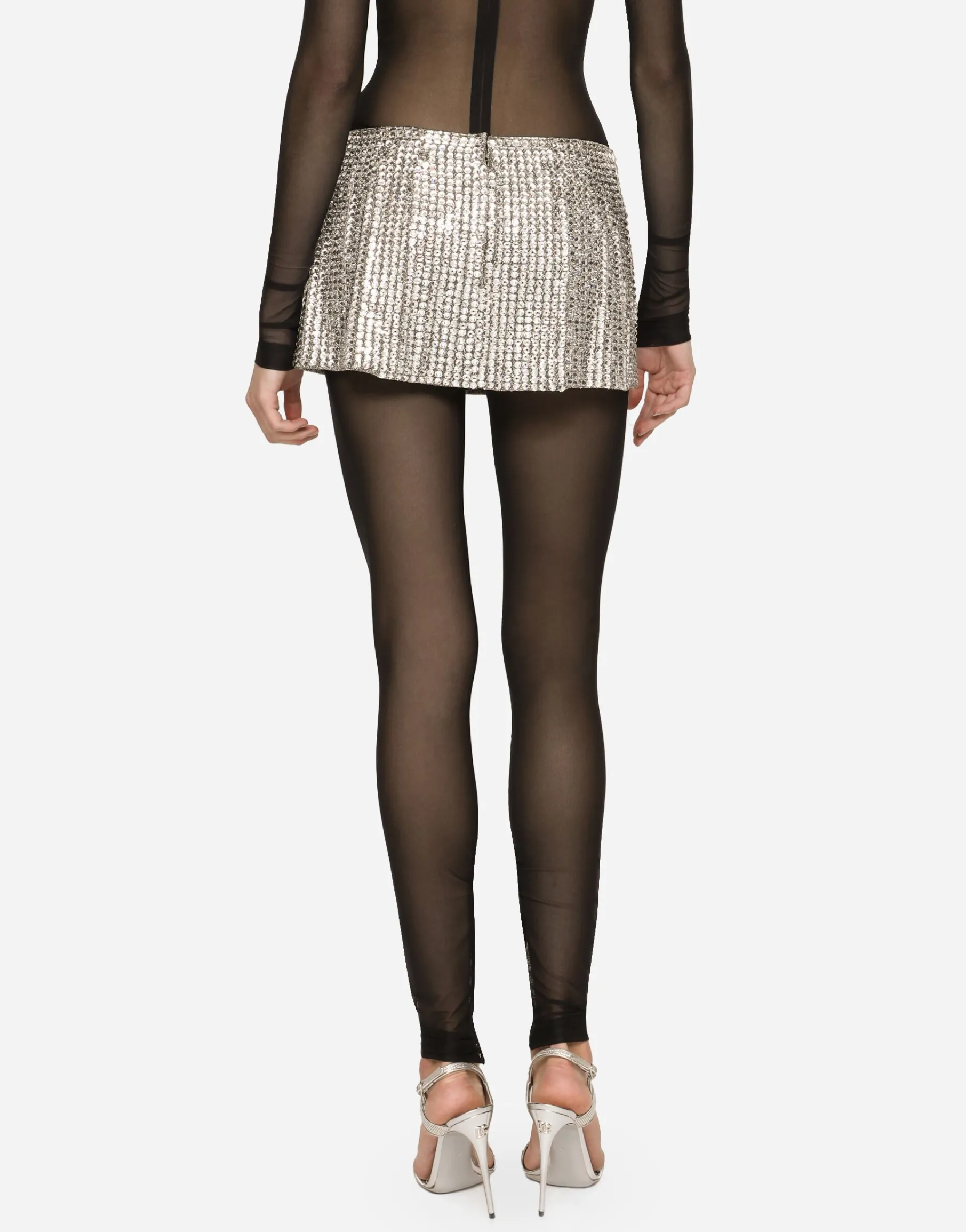 KIM DOLCE&GABBANA Miniskirt with fusible rhinestones