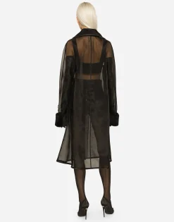 KIM DOLCE&GABBANA Organza trench coat with the Re-Edition label
