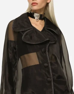 KIM DOLCE&GABBANA Organza trench coat with the Re-Edition label