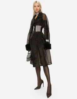 KIM DOLCE&GABBANA Organza trench coat with the Re-Edition label