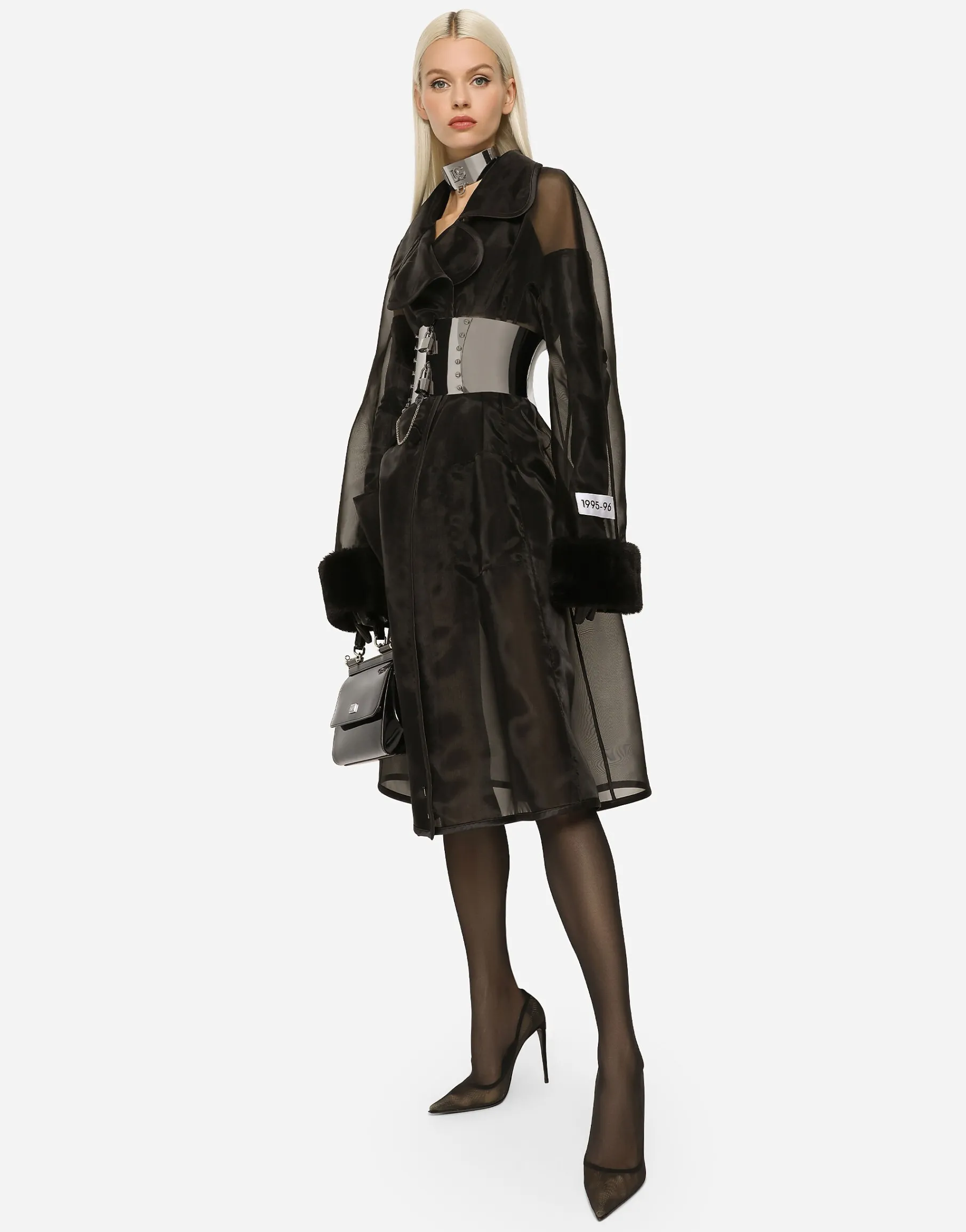 KIM DOLCE&GABBANA Organza trench coat with the Re-Edition label