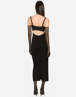 KIM DOLCE&GABBANA Organzine calf-length corset dress