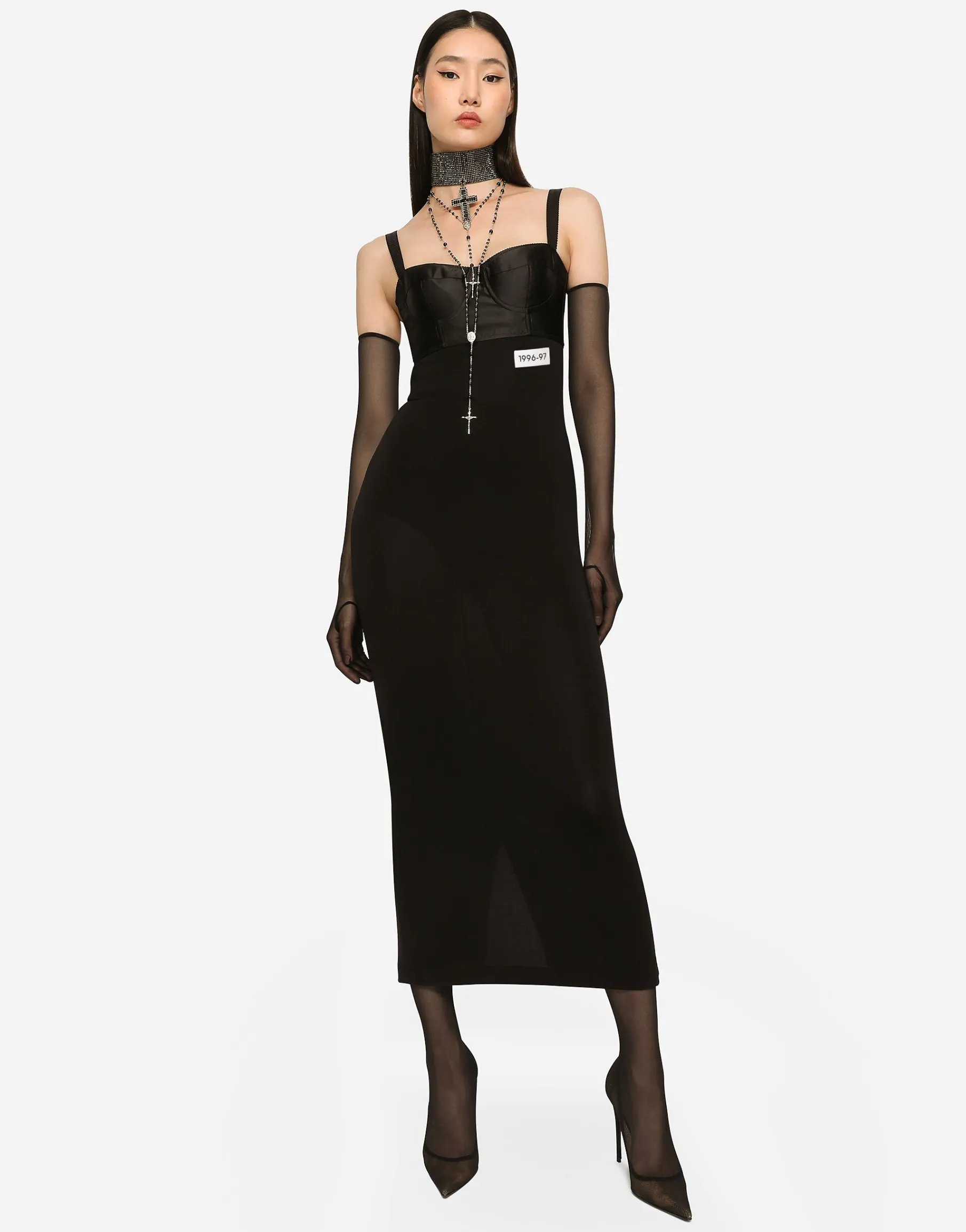 KIM DOLCE&GABBANA Organzine calf-length corset dress