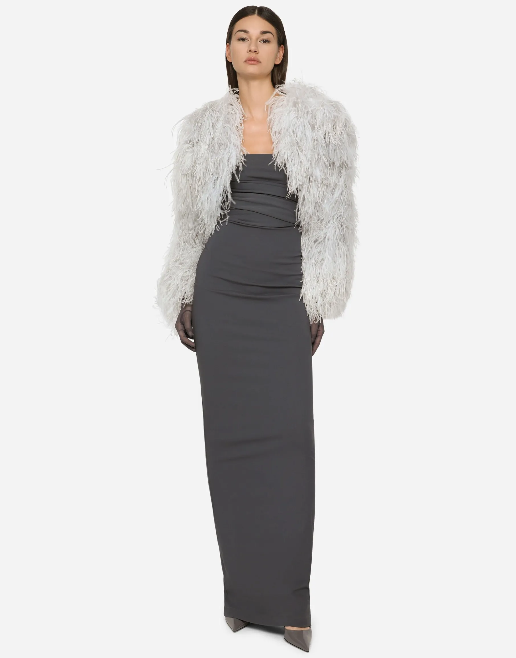 KIM DOLCE&GABBANA Ostrich feather bolero jacket