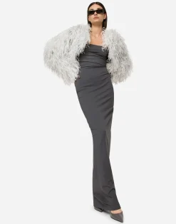 KIM DOLCE&GABBANA Ostrich feather bolero jacket