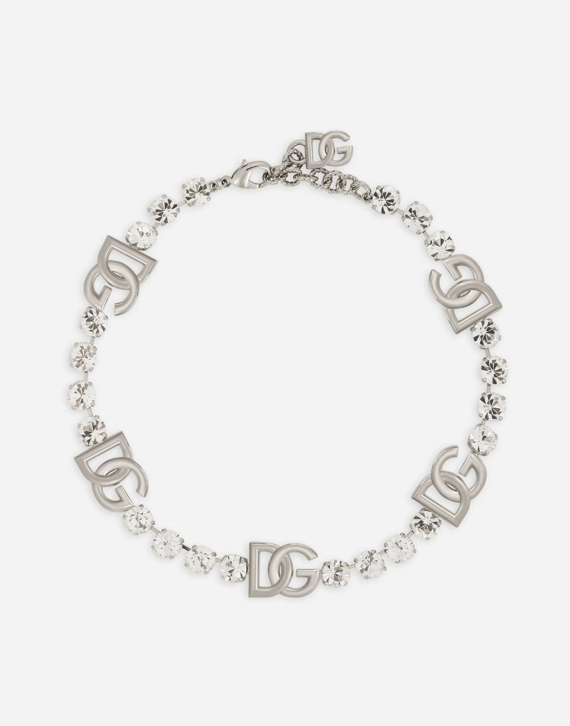 KIM DOLCE&GABBANA Rhinestone necklace with DG logo