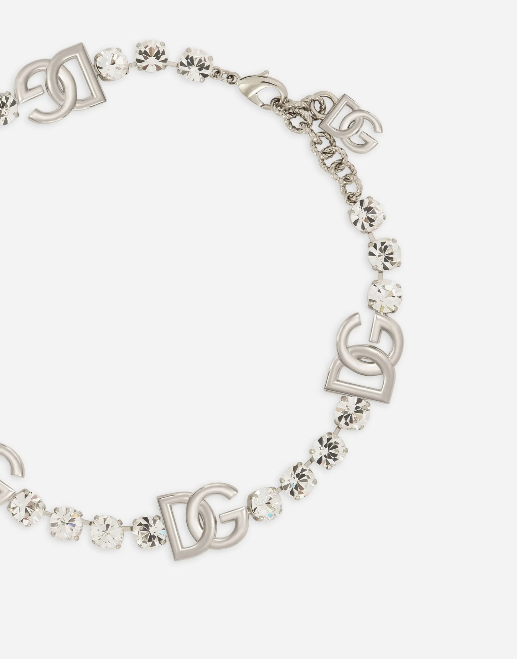 KIM DOLCE&GABBANA Rhinestone necklace with DG logo