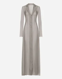 KIM DOLCE&GABBANA Silk georgette duster coat
