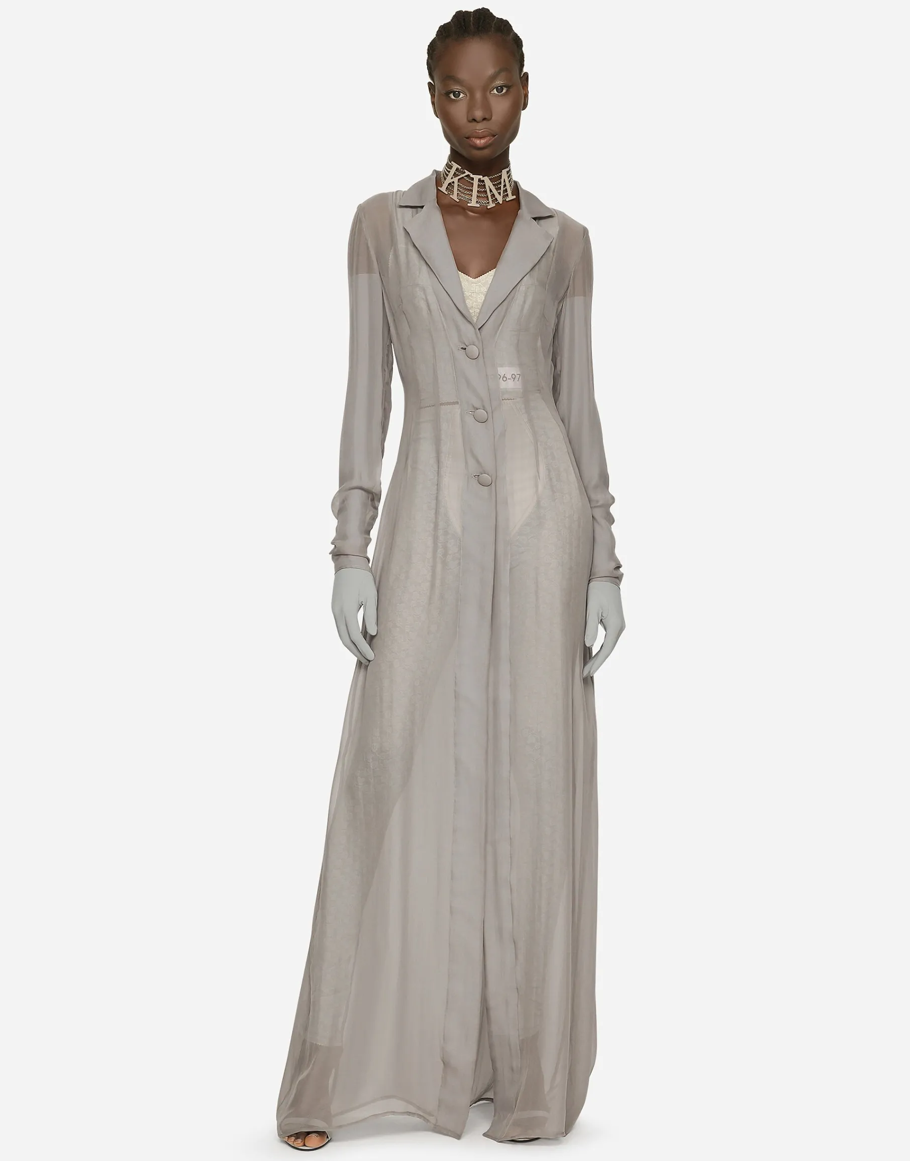 KIM DOLCE&GABBANA Silk georgette duster coat