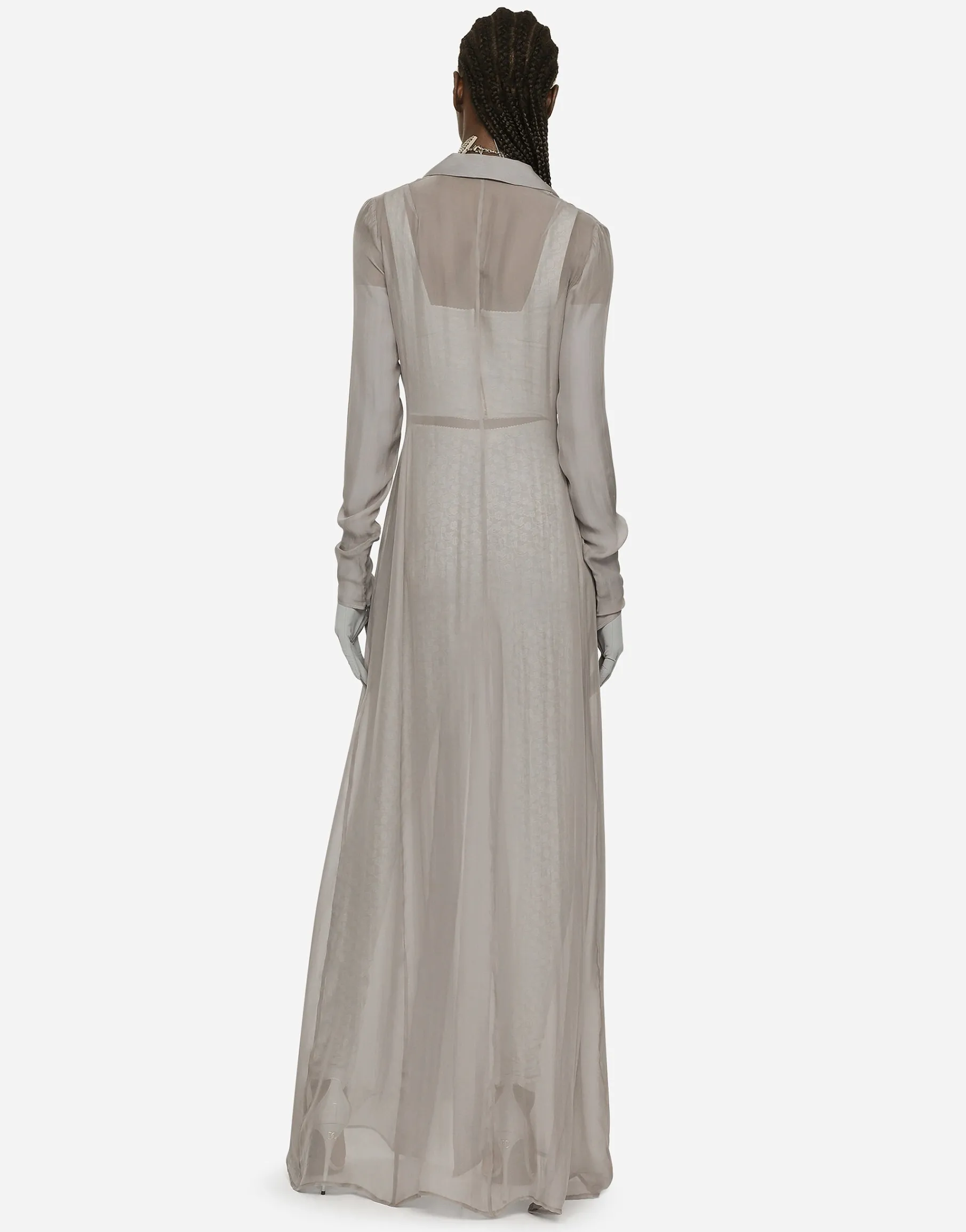 KIM DOLCE&GABBANA Silk georgette duster coat