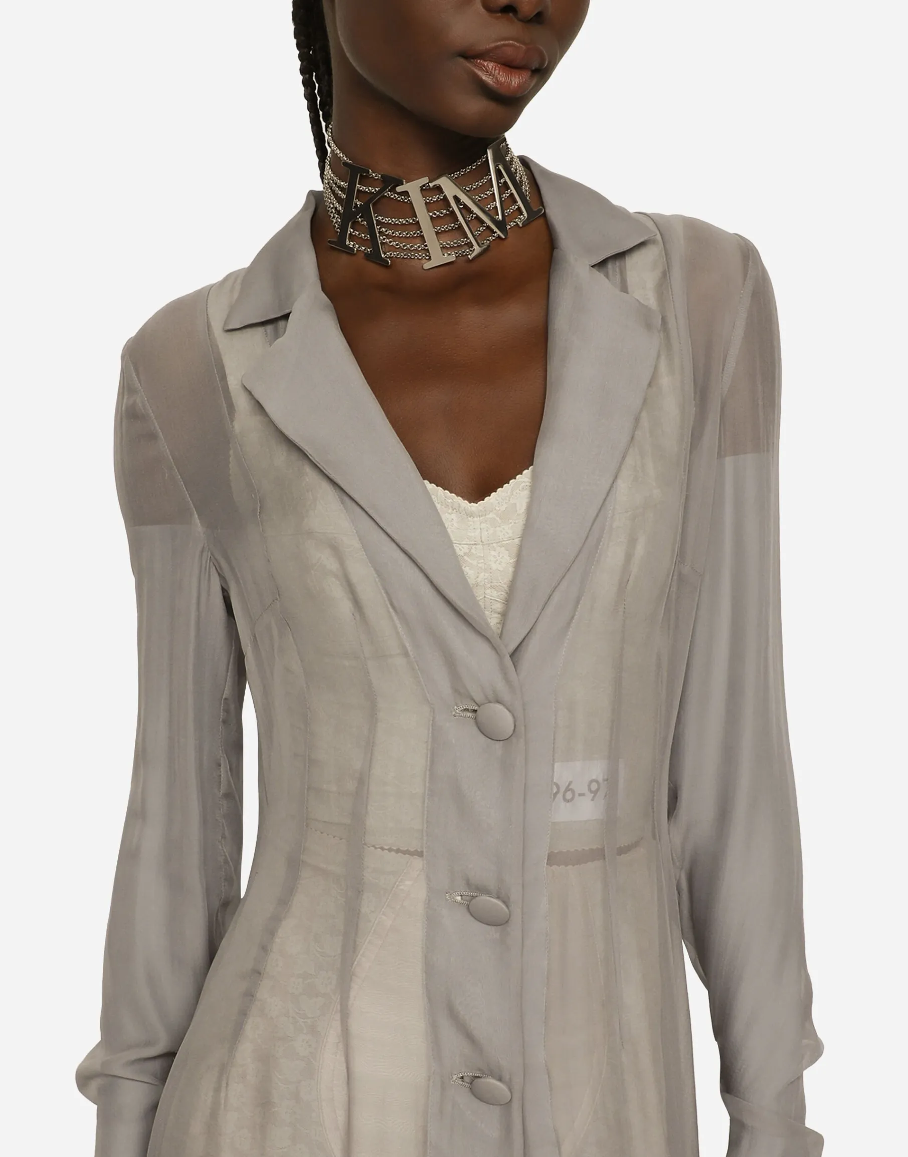 KIM DOLCE&GABBANA Silk georgette duster coat