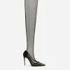 KIM DOLCE&GABBANA Stretch tulle thigh-high boots