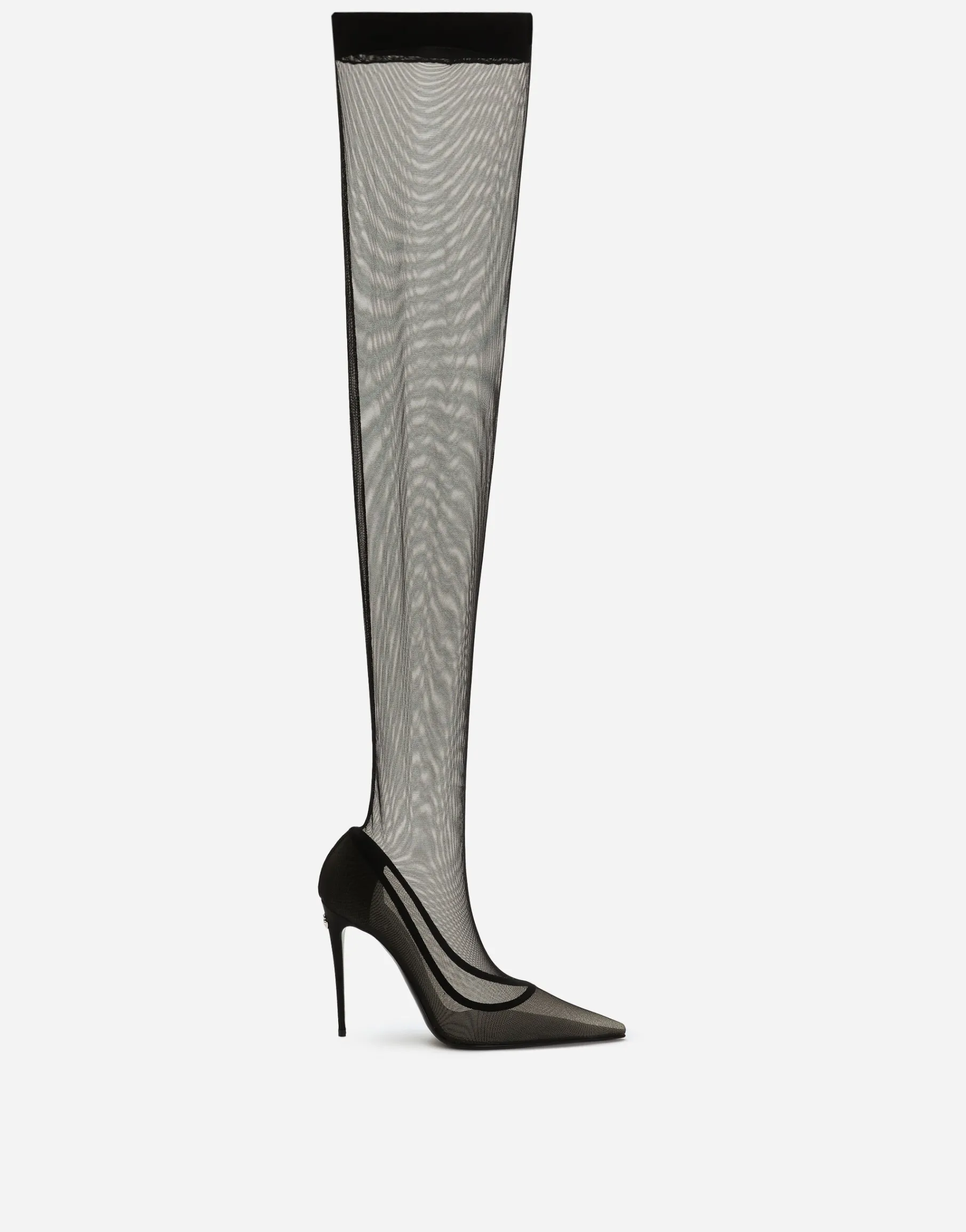 KIM DOLCE&GABBANA Stretch tulle thigh-high boots
