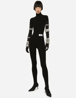 KIM DOLCE&GABBANA Stretch jersey Milano rib jumpsuit