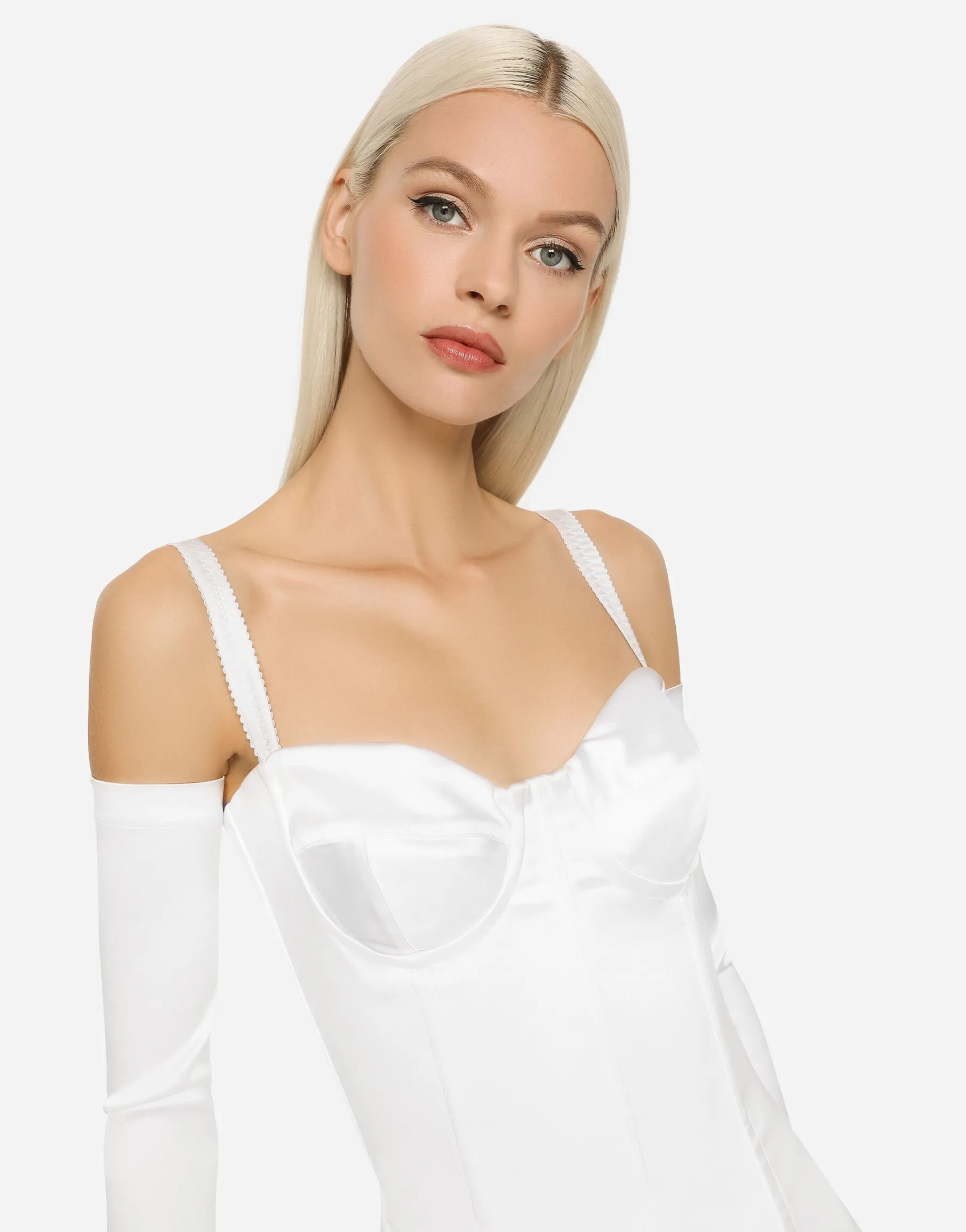 KIM DOLCE&GABBANA Stretch satin minidress