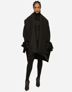 KIM DOLCE&GABBANA Taffeta and moiré cape with the Re-Edition label