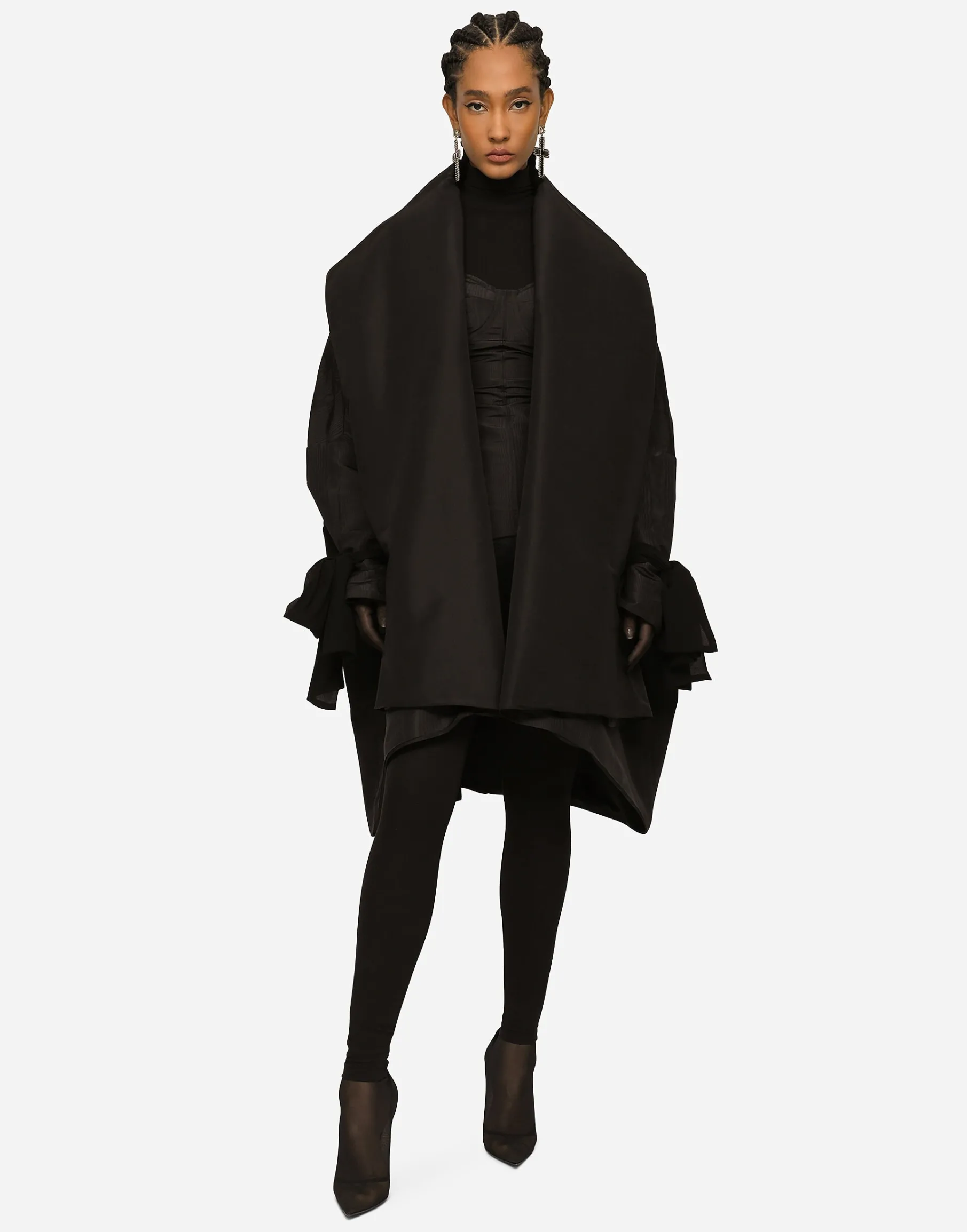 KIM DOLCE&GABBANA Taffeta and moiré cape with the Re-Edition label