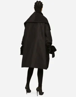 KIM DOLCE&GABBANA Taffeta and moiré cape with the Re-Edition label