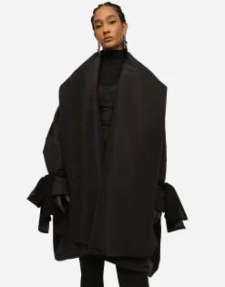 KIM DOLCE&GABBANA Taffeta and moiré cape with the Re-Edition label
