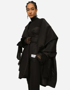 KIM DOLCE&GABBANA Taffeta and moiré cape with the Re-Edition label