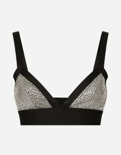 KIM DOLCE&GABBANA Triangle bra with fusible rhinestones