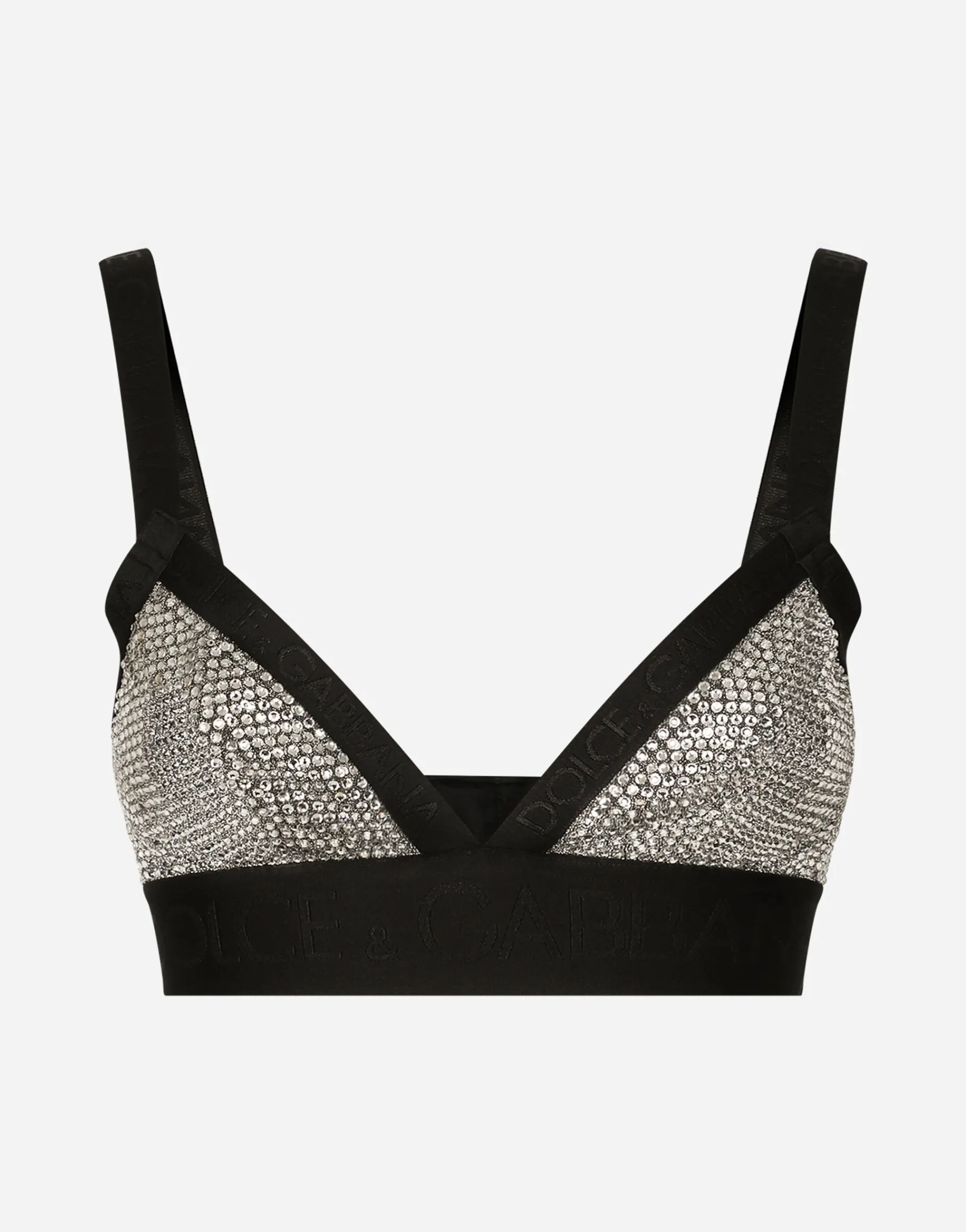 KIM DOLCE&GABBANA Triangle bra with fusible rhinestones