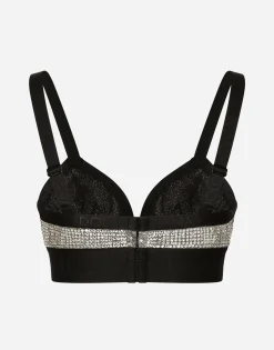 KIM DOLCE&GABBANA Triangle bra with fusible rhinestones
