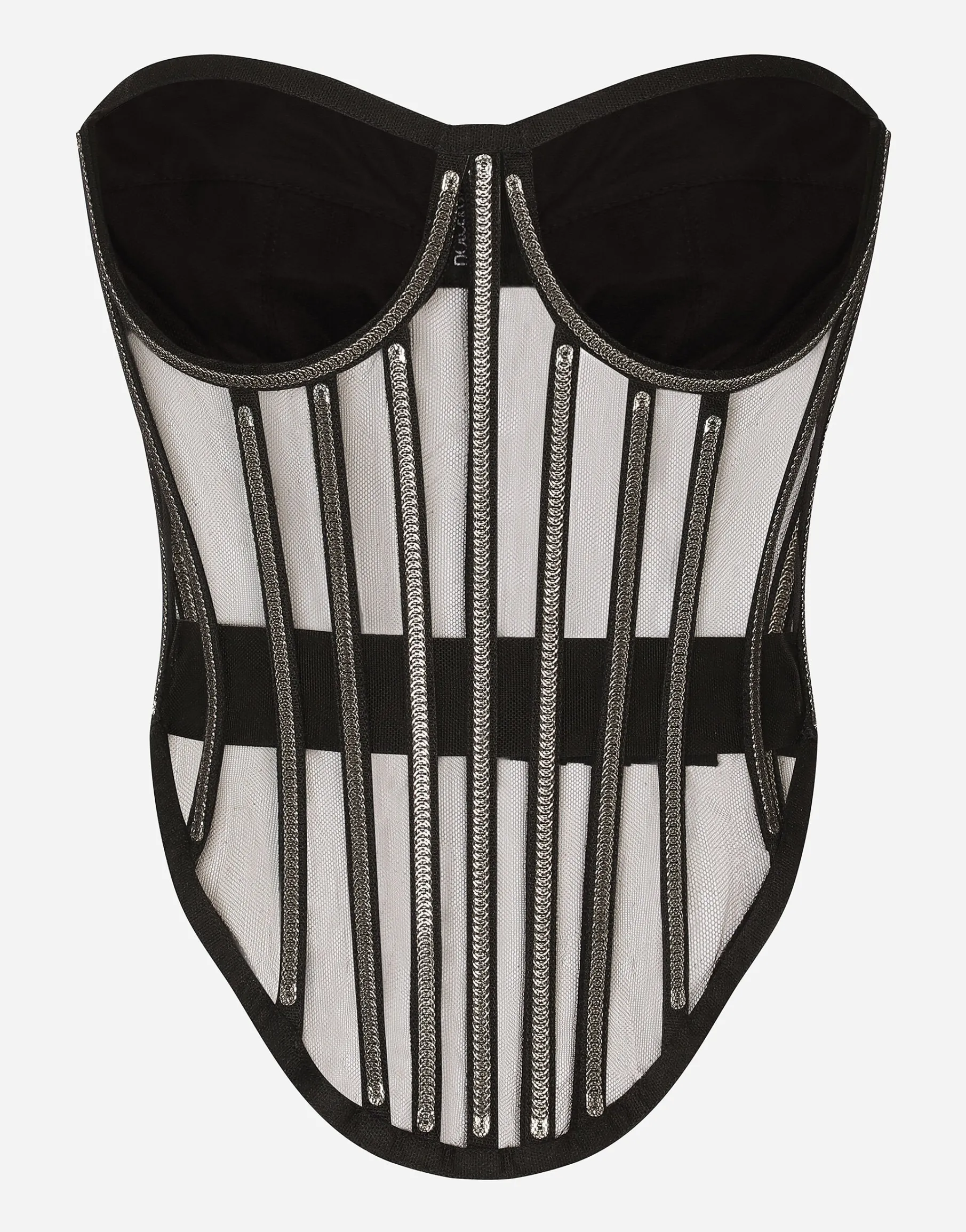 KIM DOLCE&GABBANA Tulle corset with boning and molded cups