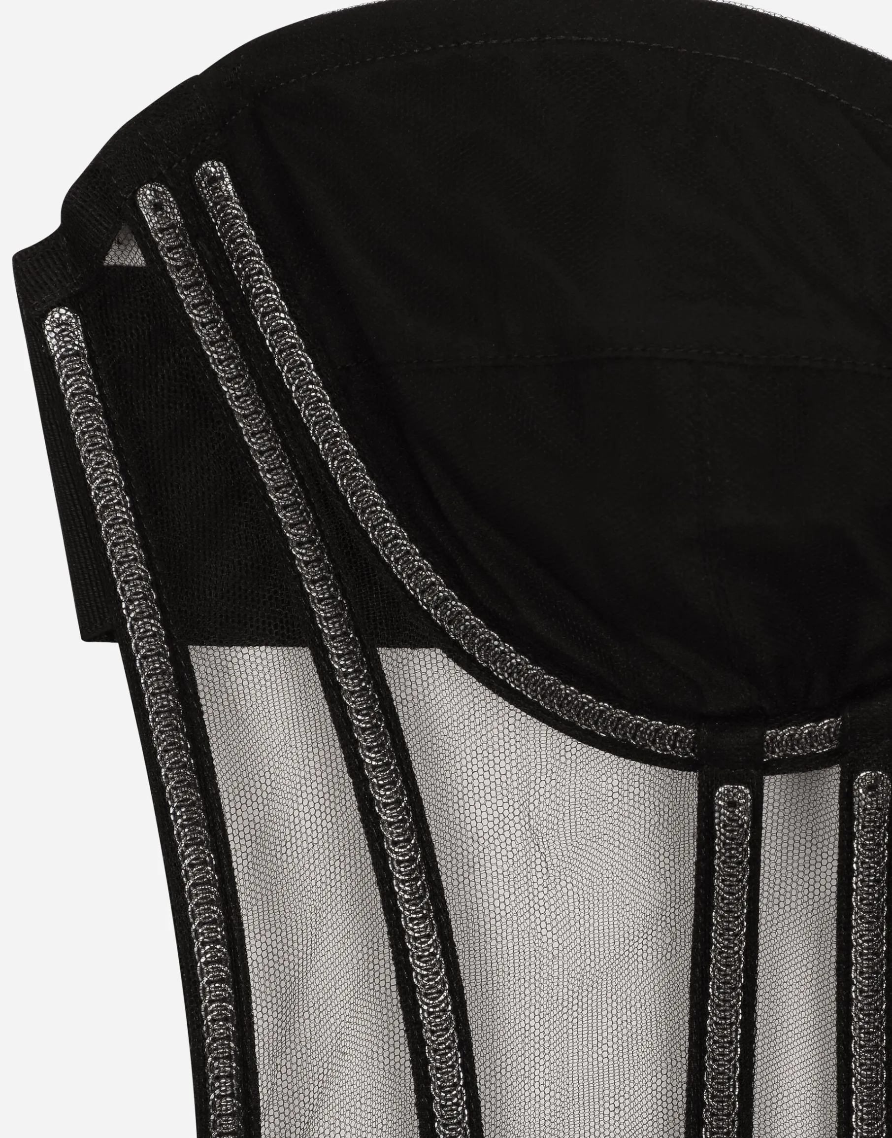 KIM DOLCE&GABBANA Tulle corset with boning and molded cups