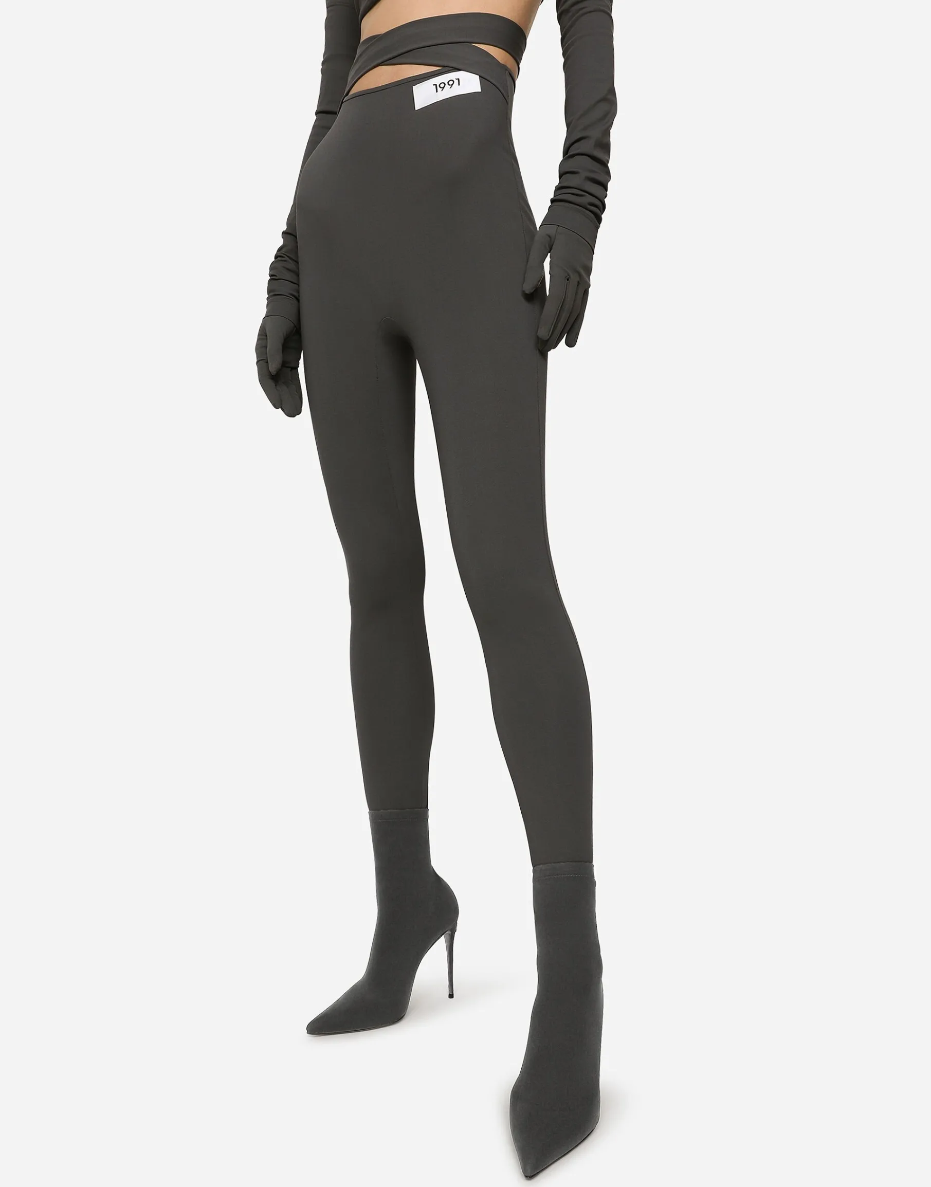 KIM DOLCE&GABBANA Viscose pants with crossover strap on the waist