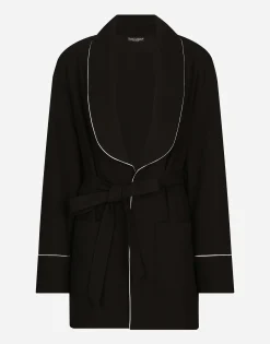 KIM DOLCE&GABBANA Woolen pajama shirt with belt