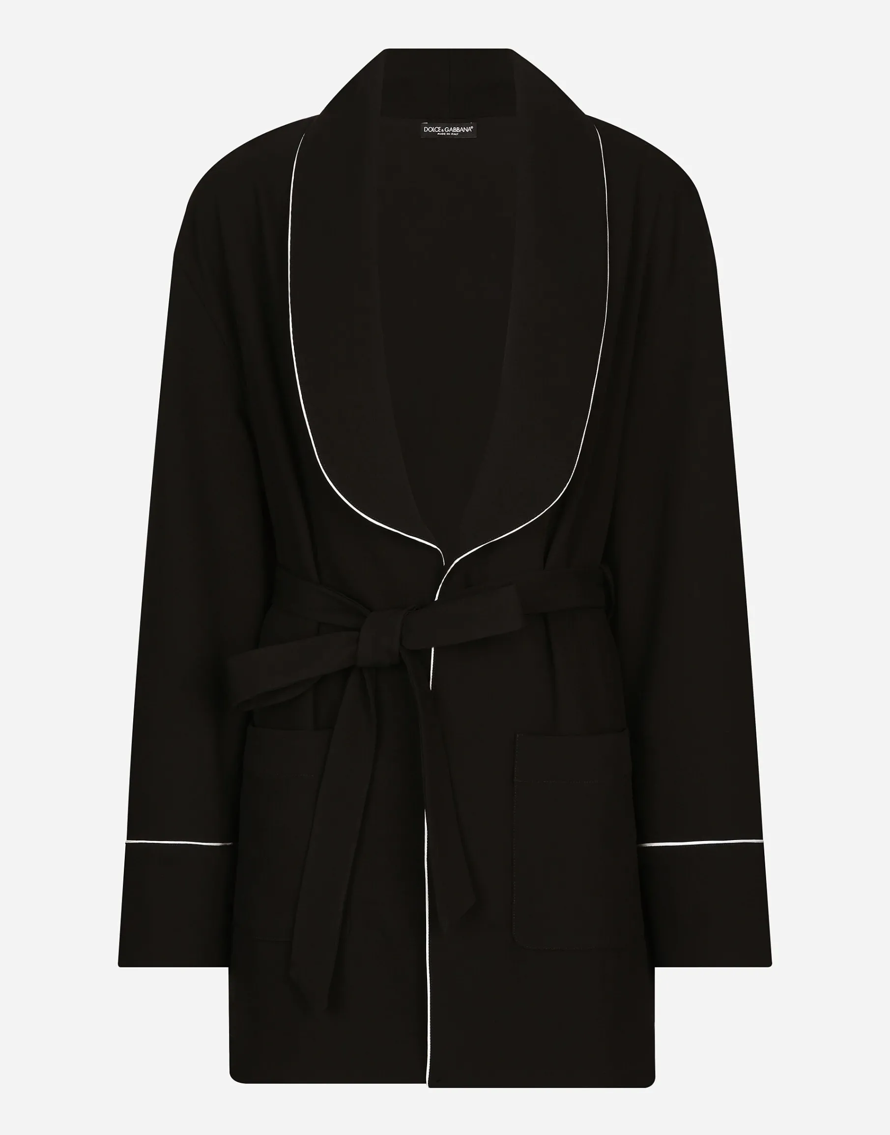 KIM DOLCE&GABBANA Woolen pajama shirt with belt