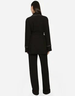 KIM DOLCE&GABBANA Woolen pajama shirt with belt