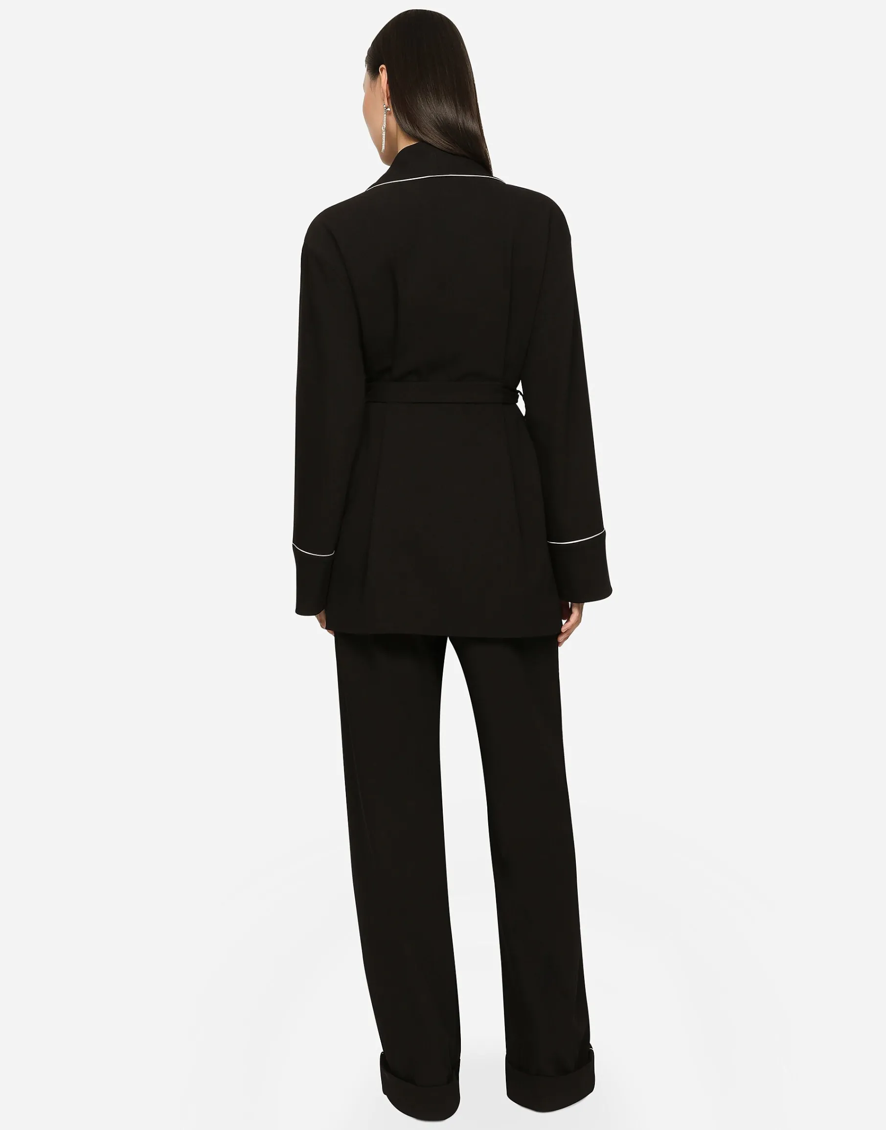 KIM DOLCE&GABBANA Woolen pajama shirt with belt
