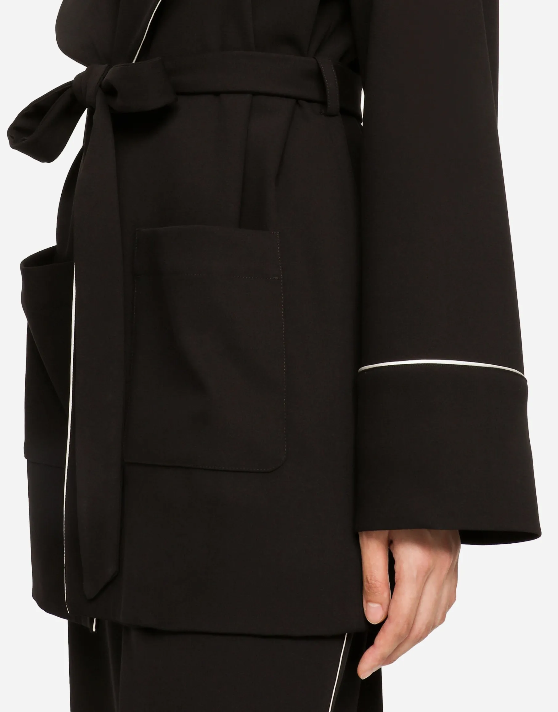 KIM DOLCE&GABBANA Woolen pajama shirt with belt