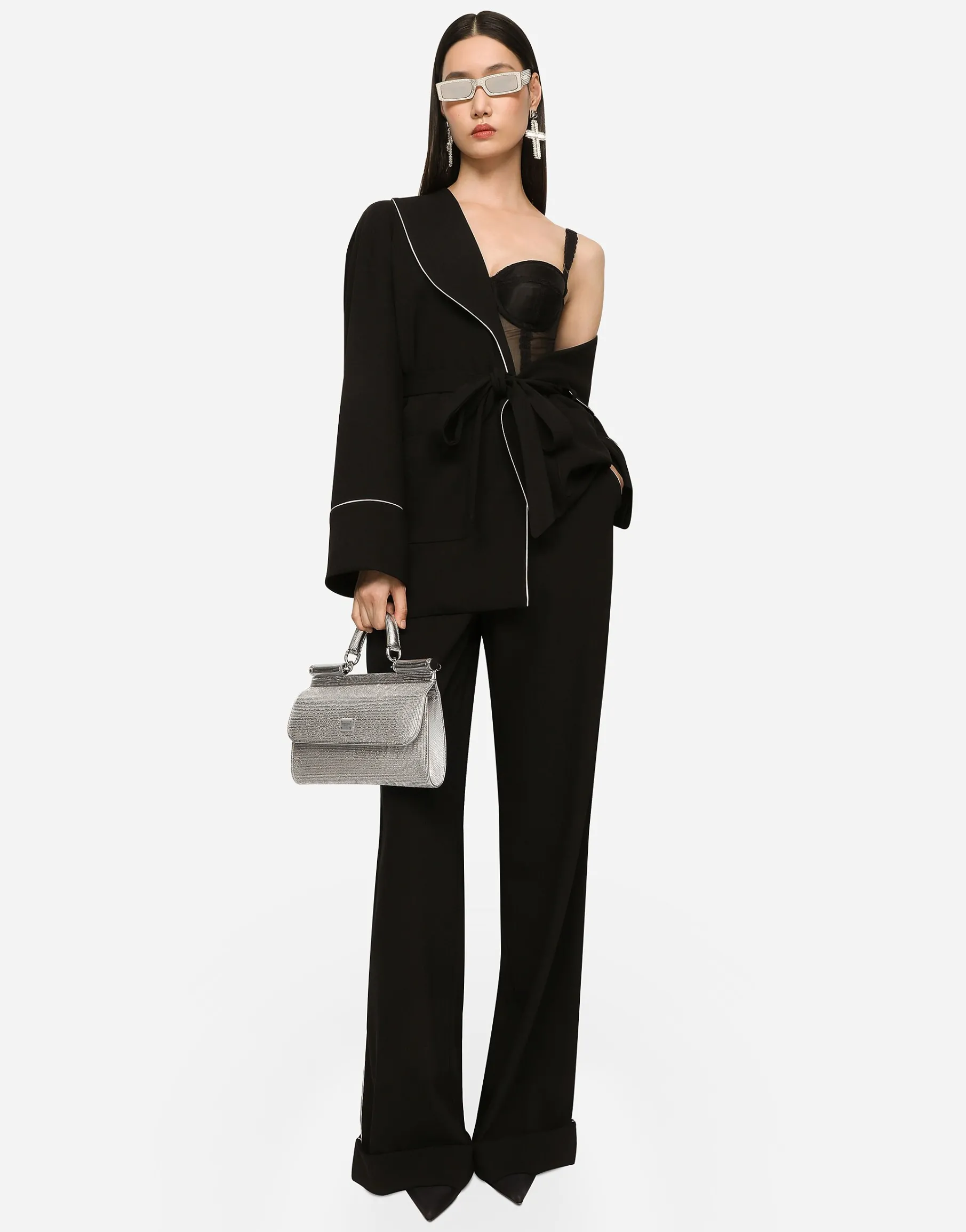 KIM DOLCE&GABBANA Woolen pajama shirt with belt