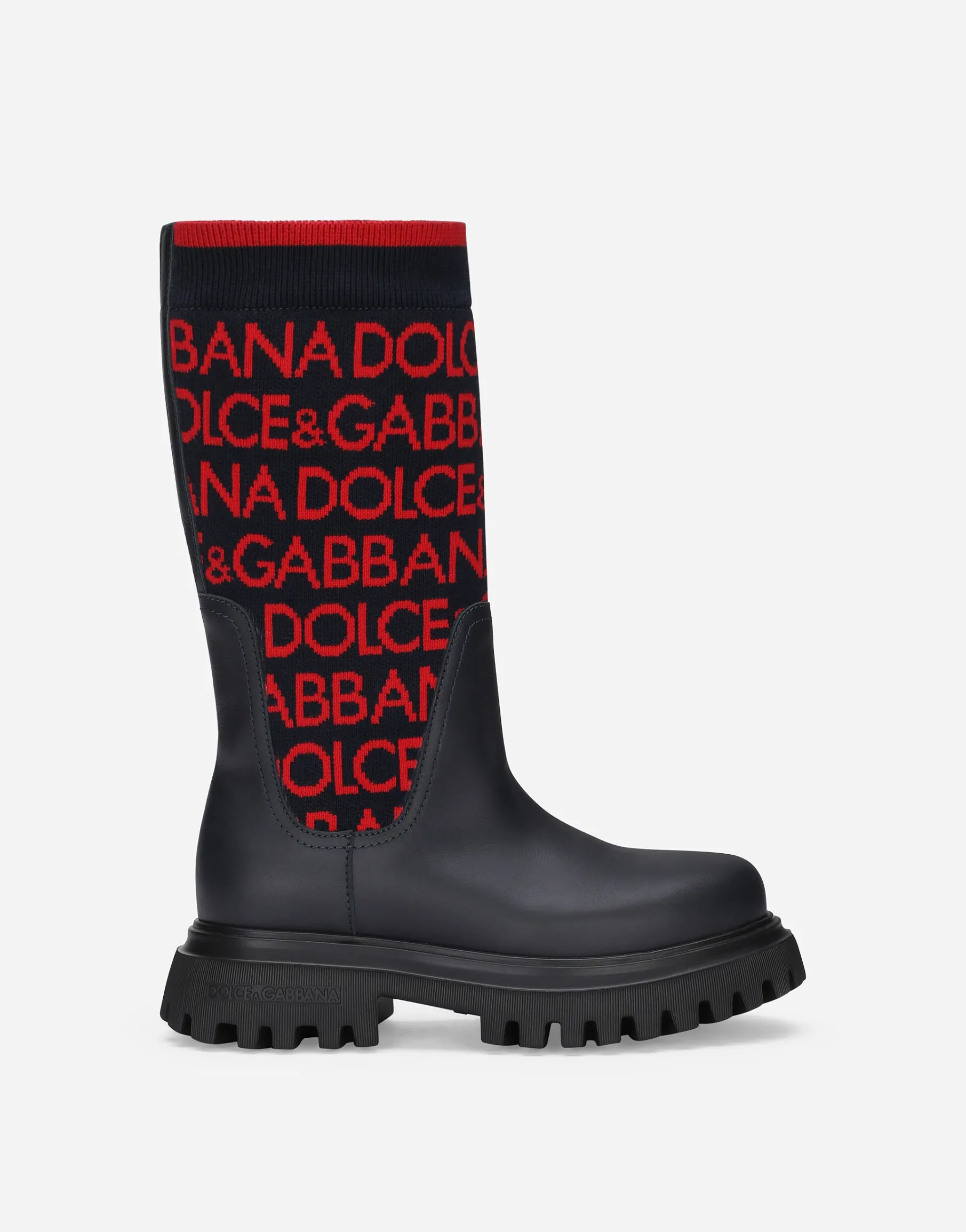 Knit boots with Dolce&Gabbana logo