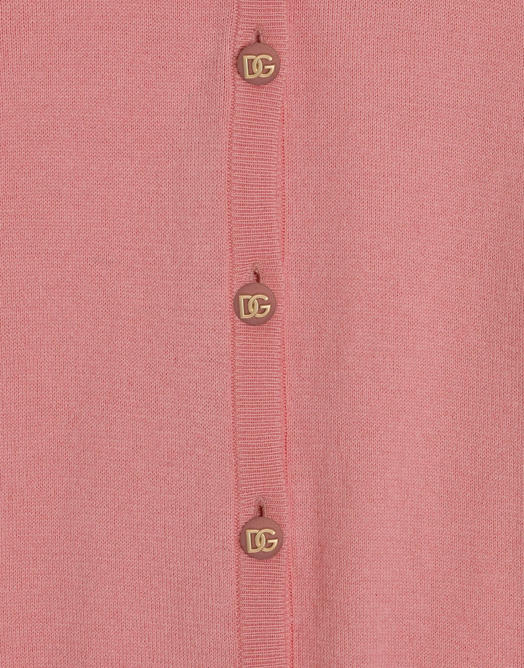 Knit cardigan with logo buttons