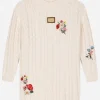 Knit dress with floral embroidery