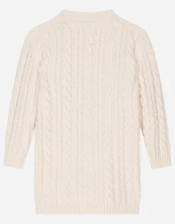Knit dress with floral embroidery