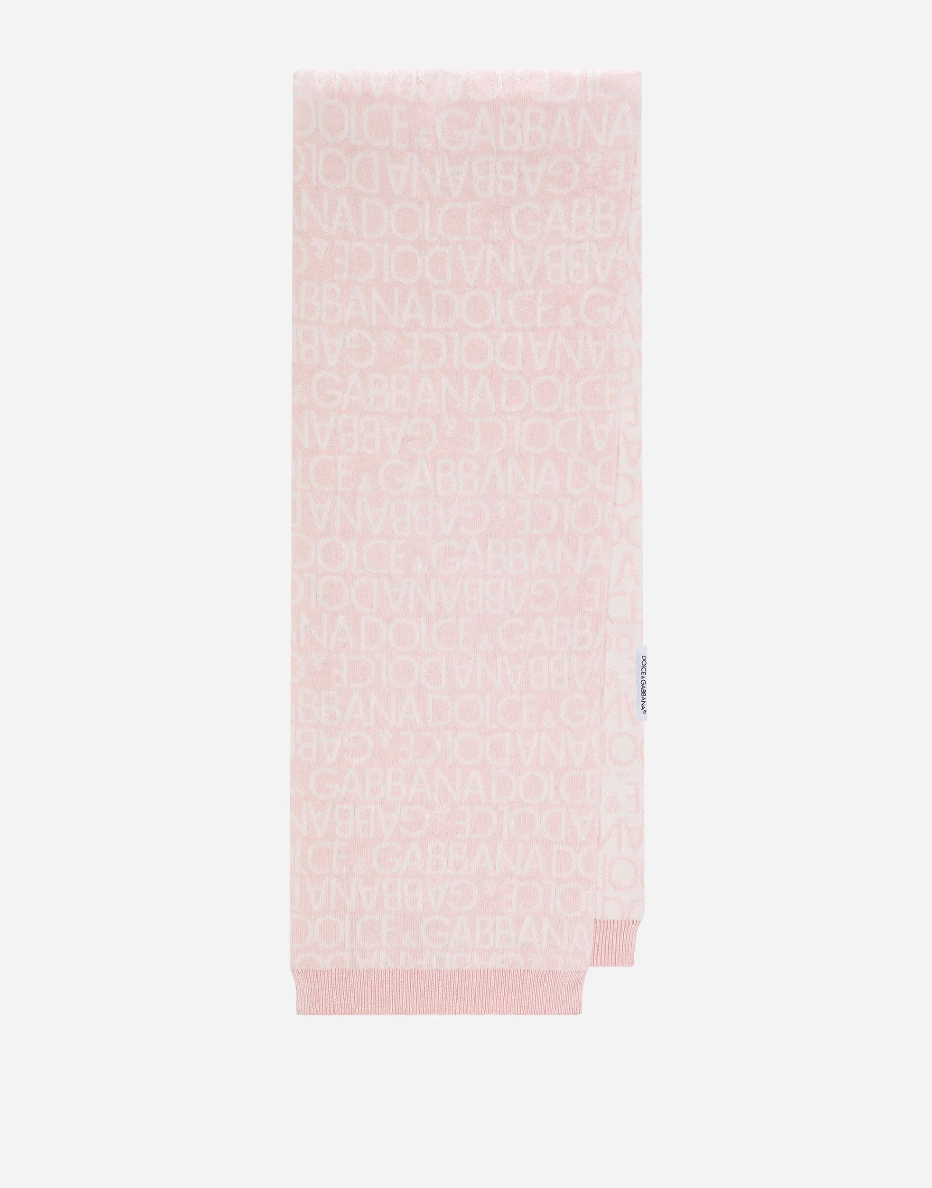 Knit scarf with all-over jacquard logo