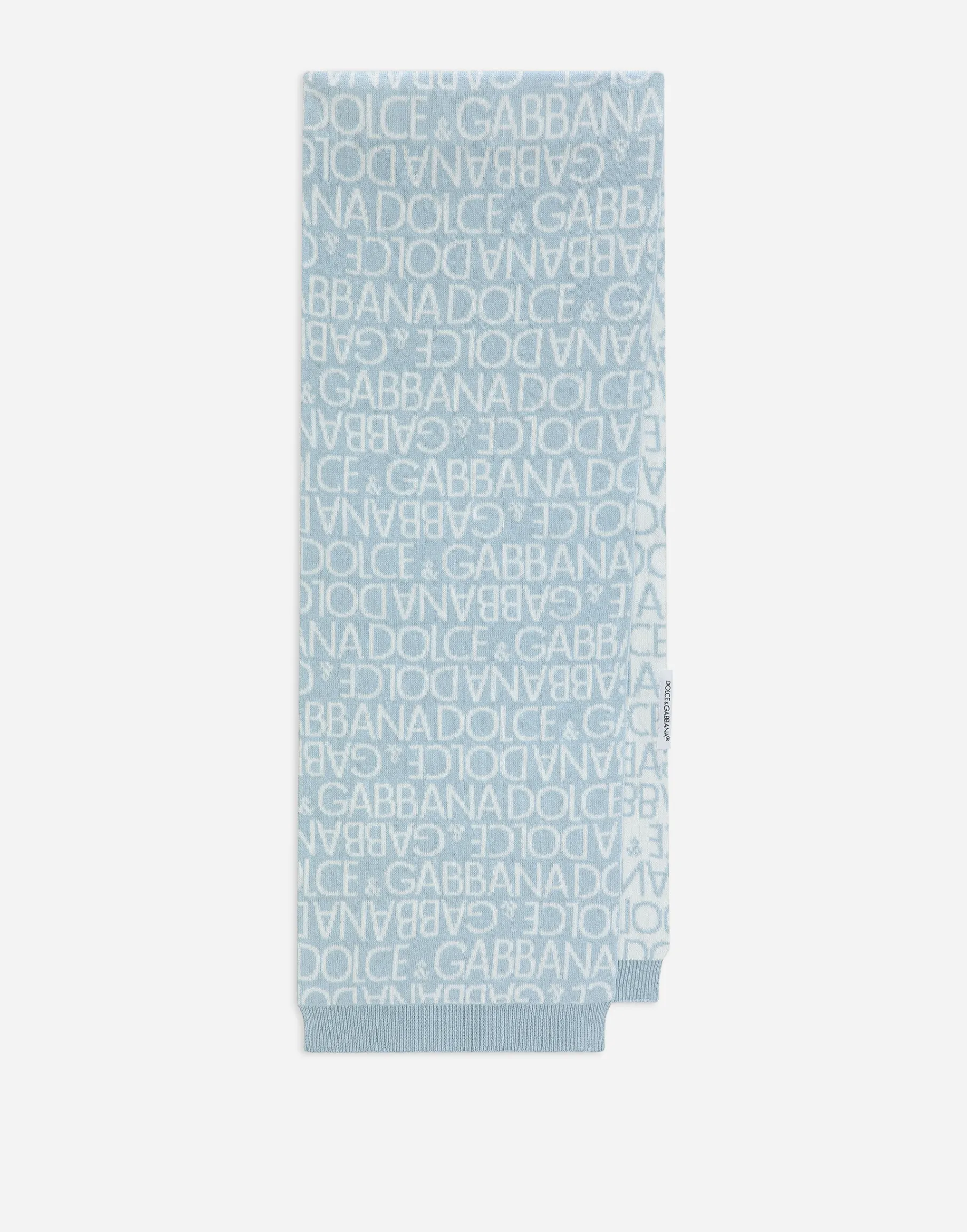 Knit scarf with all-over jacquard logo