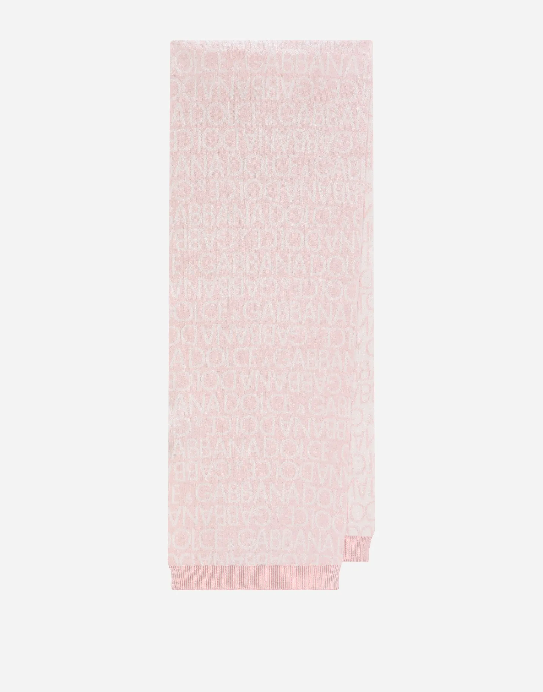 Knit scarf with all-over jacquard logo