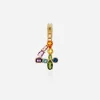 18 kt yellow gold rainbow pendant with multicolor finegemstones representing number 4