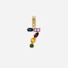18 kt yellow gold rainbow pendant with multicolor finegemstones representing number 7