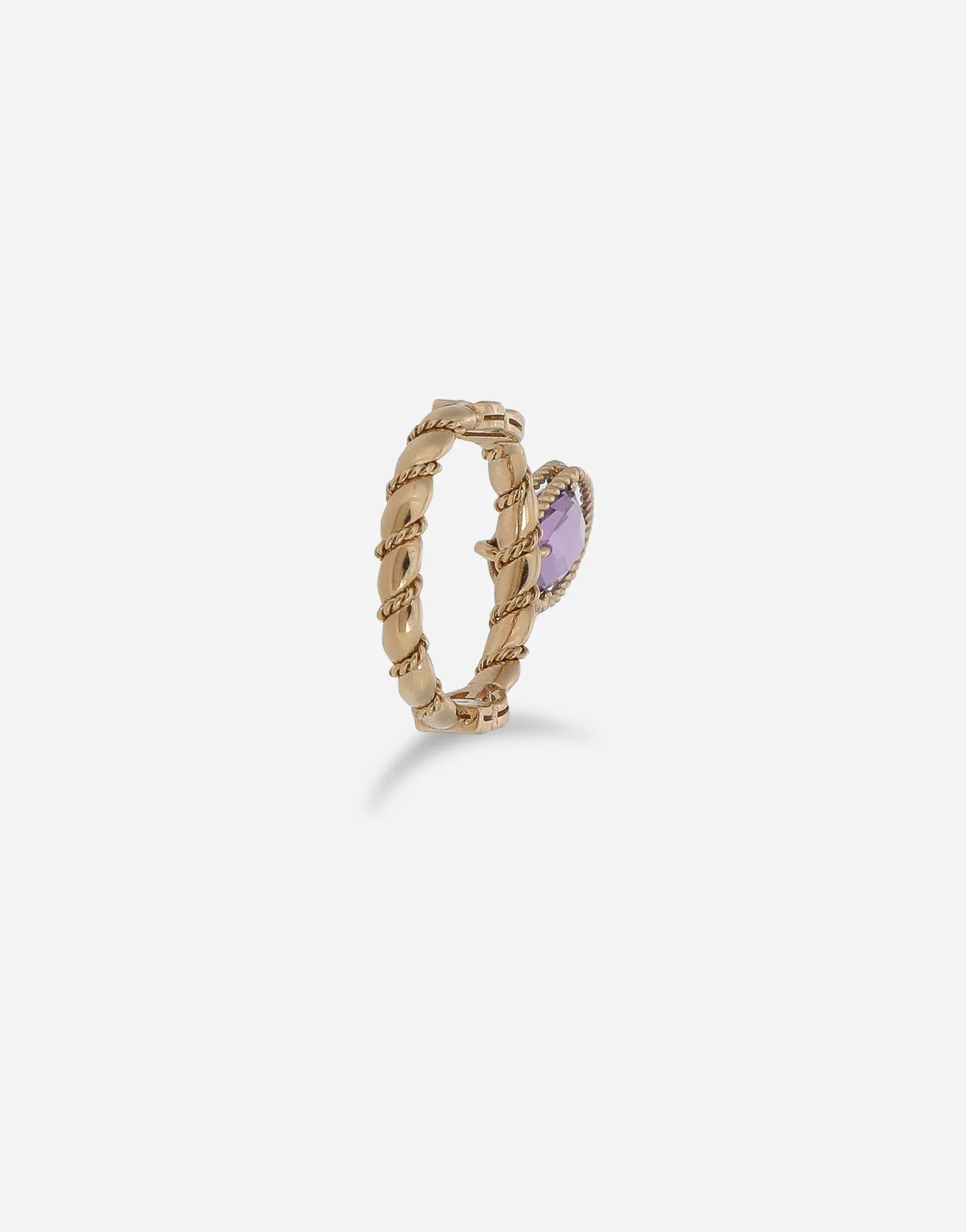 18 kt yellow gold ring with amethist