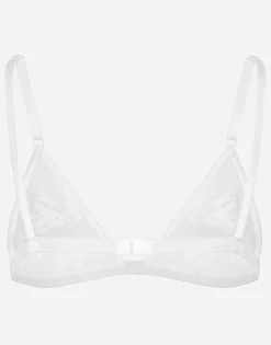 Lace and tulle soft-cup triangle bra