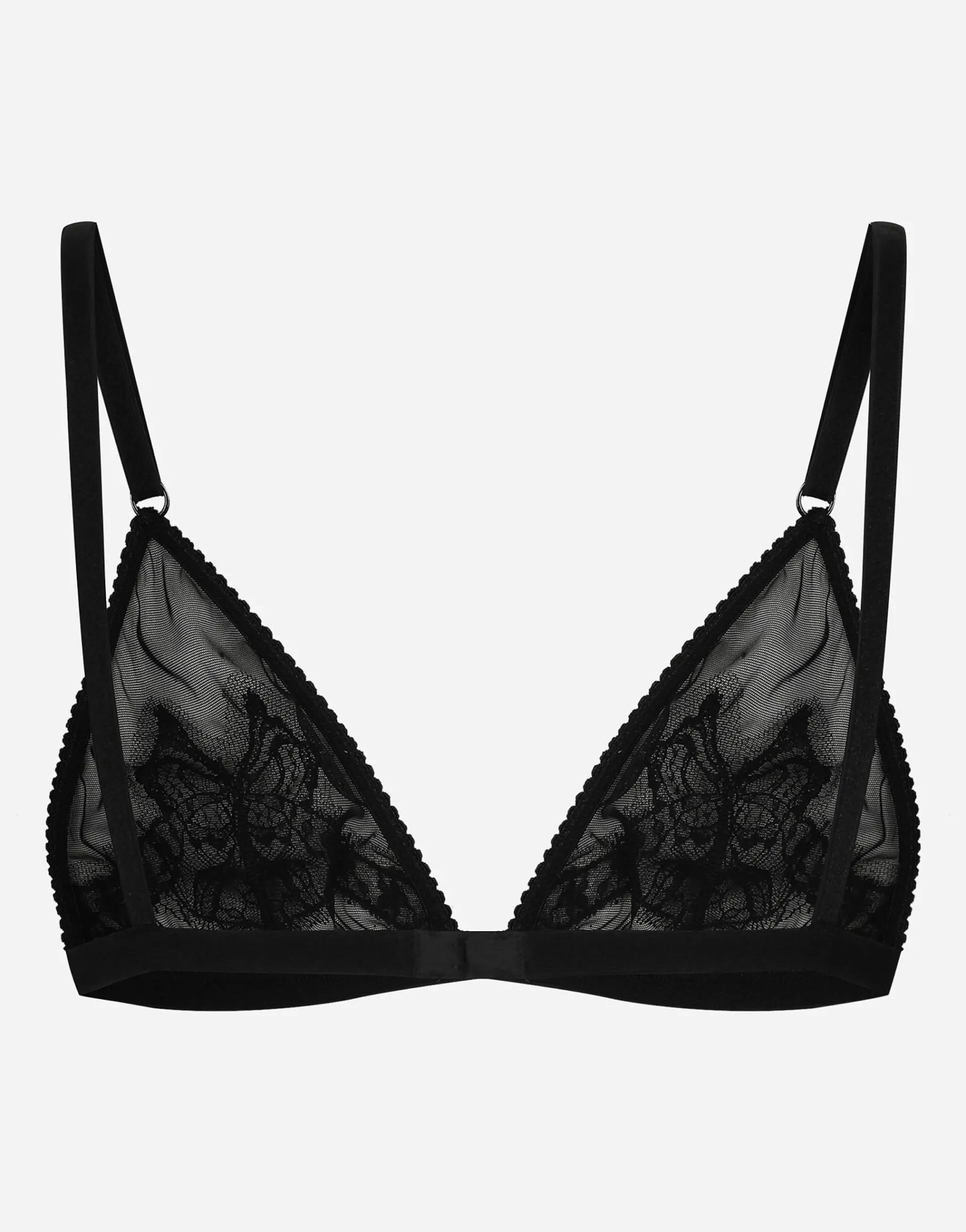 Lace and tulle soft-cup triangle bra